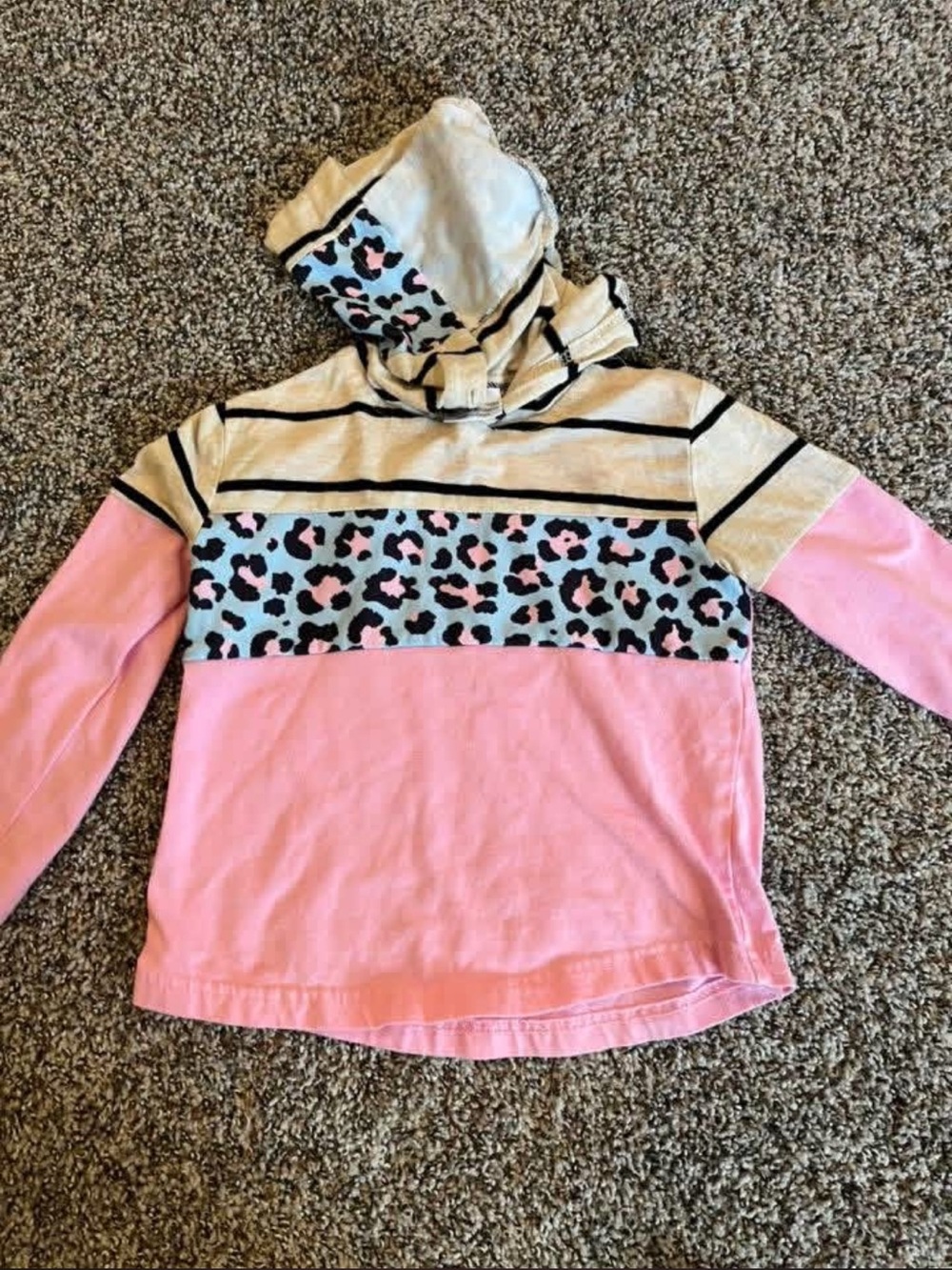 Hooded striped pullover
